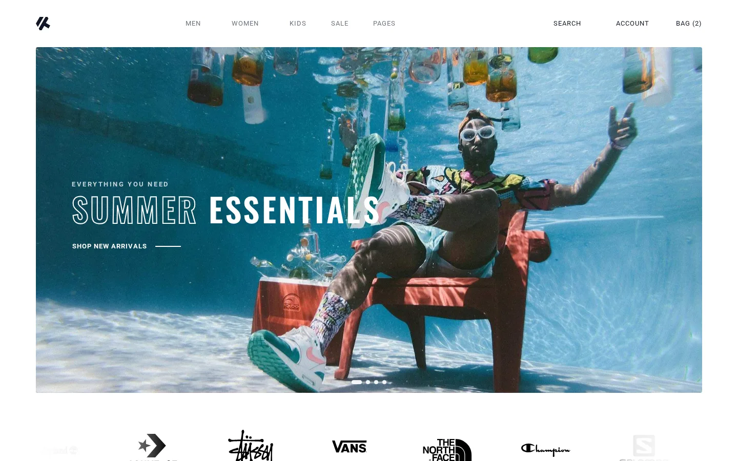 Screenshot of the Bootstrap Fashion demo